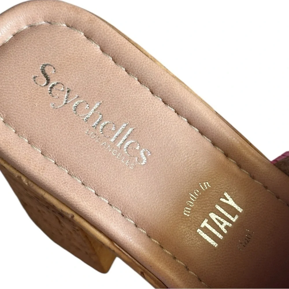 Seychelles Applause Pink Woven Platform Mules 9.5 NIB Heeled Slides Italy